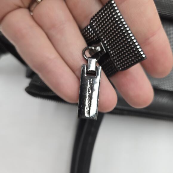 Time's Arrow Women Gray Large Leather Satchel Over The Shoulder Top Handle - Picture 7 of 13